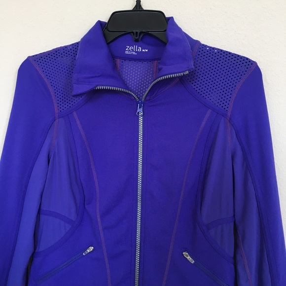 Zella Jackets & Coats Nwot Zella Purple Double Mesh Performance